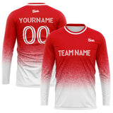 long sleeve basketball soccer football shooting shirt for adults and kids red-white