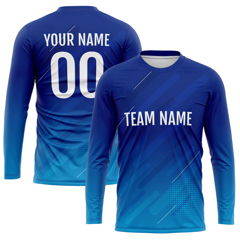 Custom Basketball Soccer Football Shooting Long T-Shirt for Adults and Kids Royal