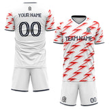 custom soccer set jersey kids adults personalized soccer white-red