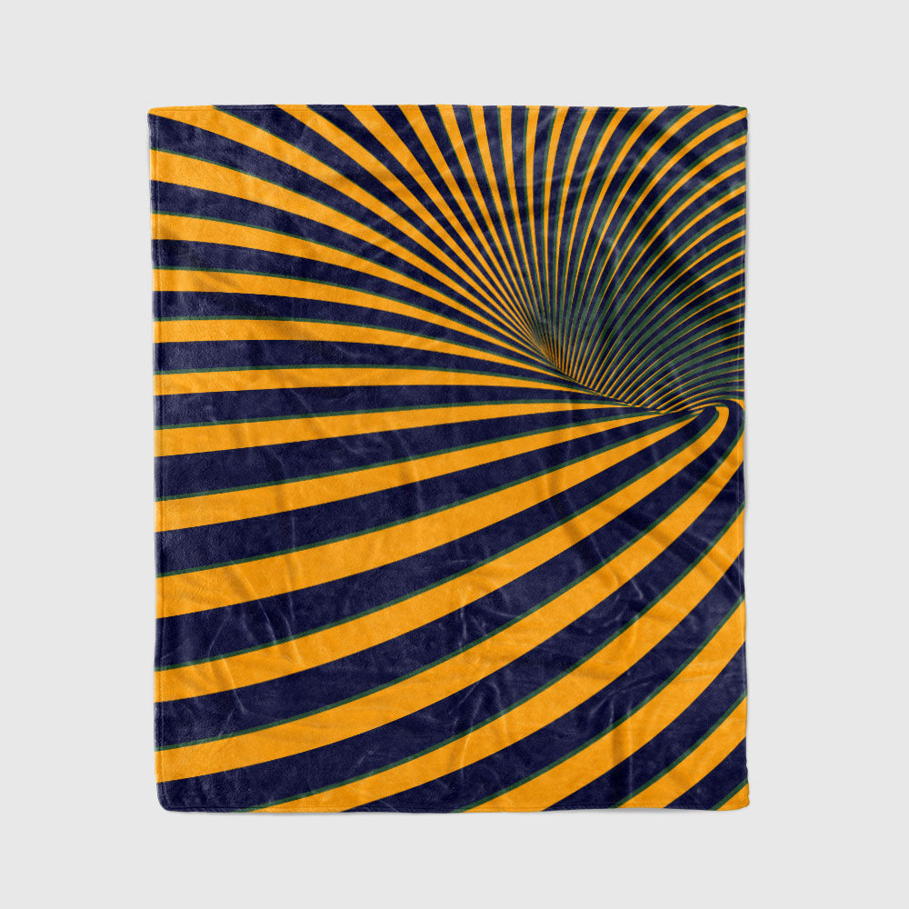 custom ultra-soft micro fleece blanket navy-yellow