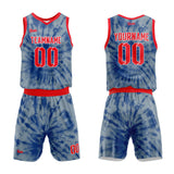 custom tie-dye basketball suit for adults and kids  personalized jersey royal