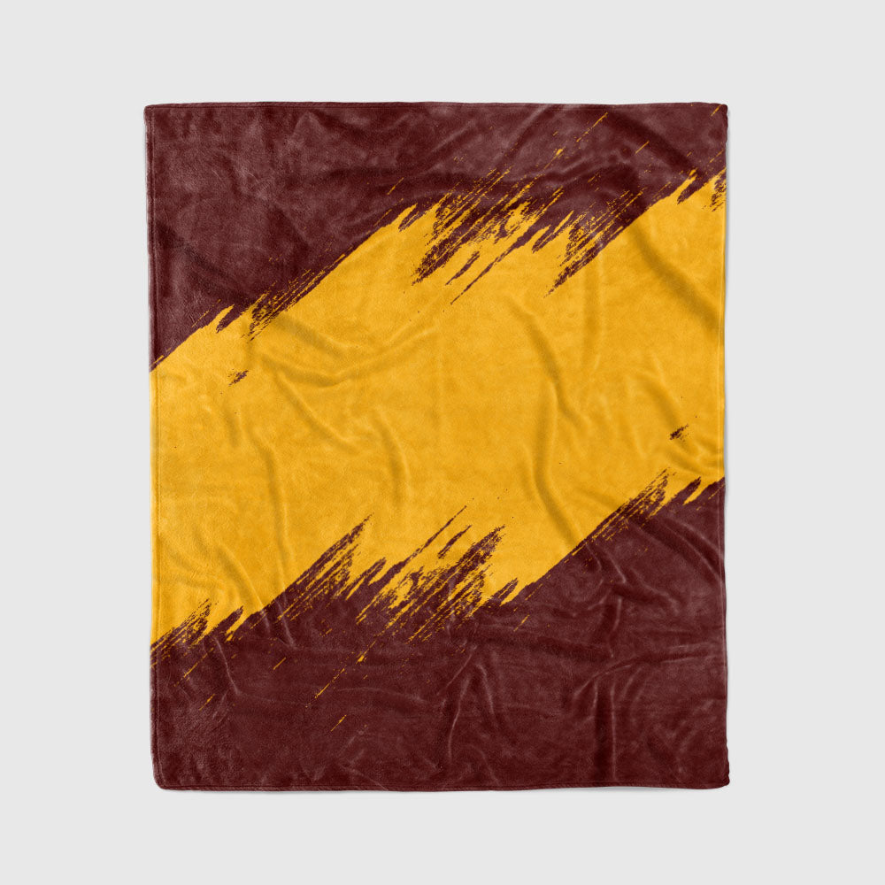 custom ultra-soft micro fleece blanket burgundy-yellow