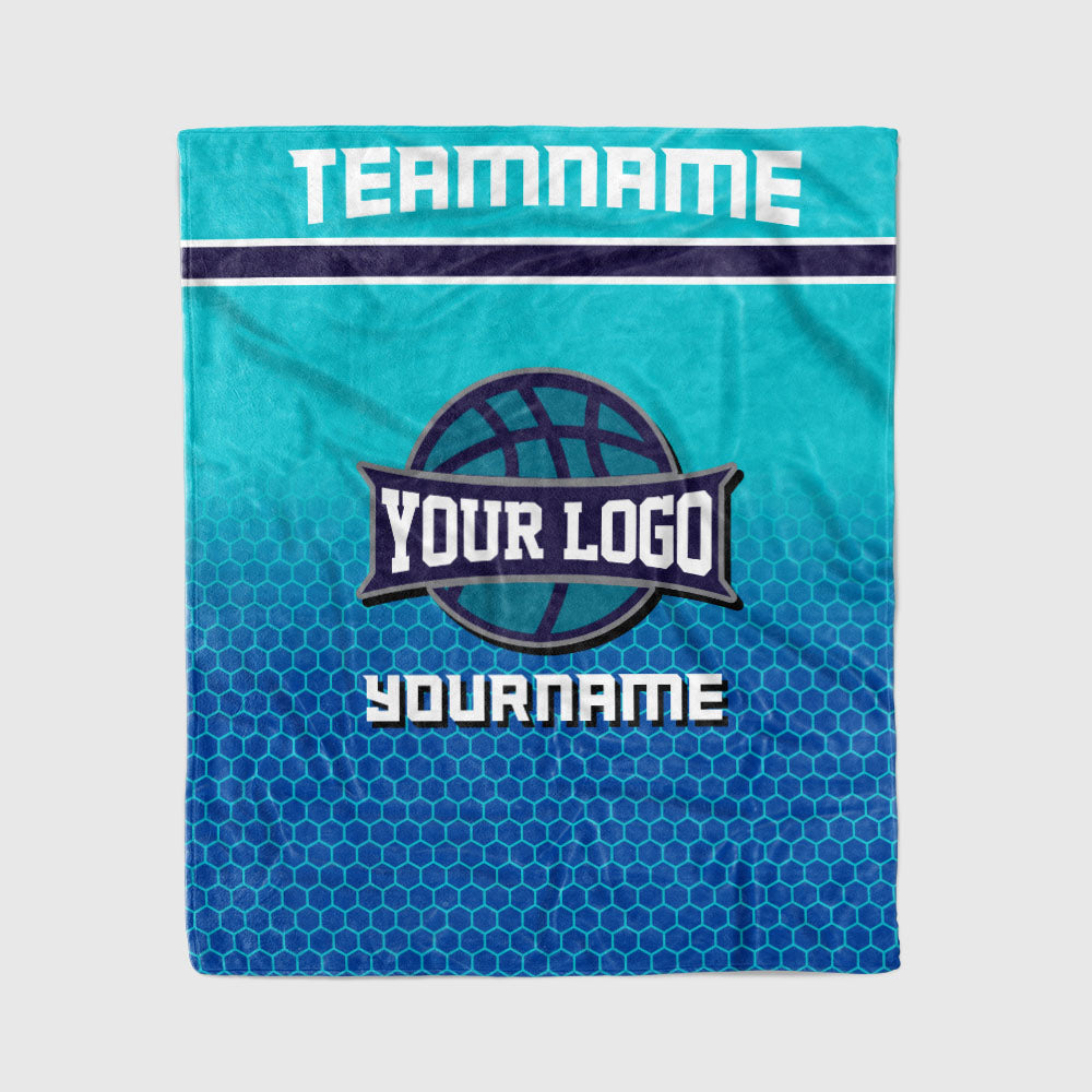 custom ultra-soft micro fleece blanket blue-aqua