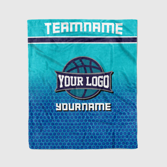 custom ultra-soft micro fleece blanket blue-aqua