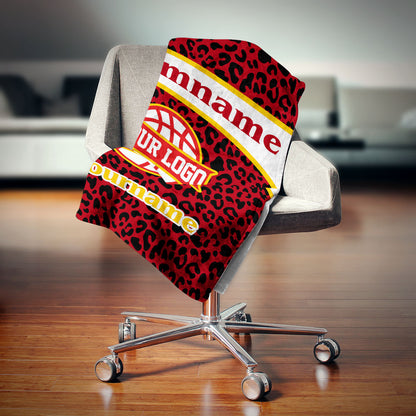 custom ultra-soft micro fleece blanket red-black