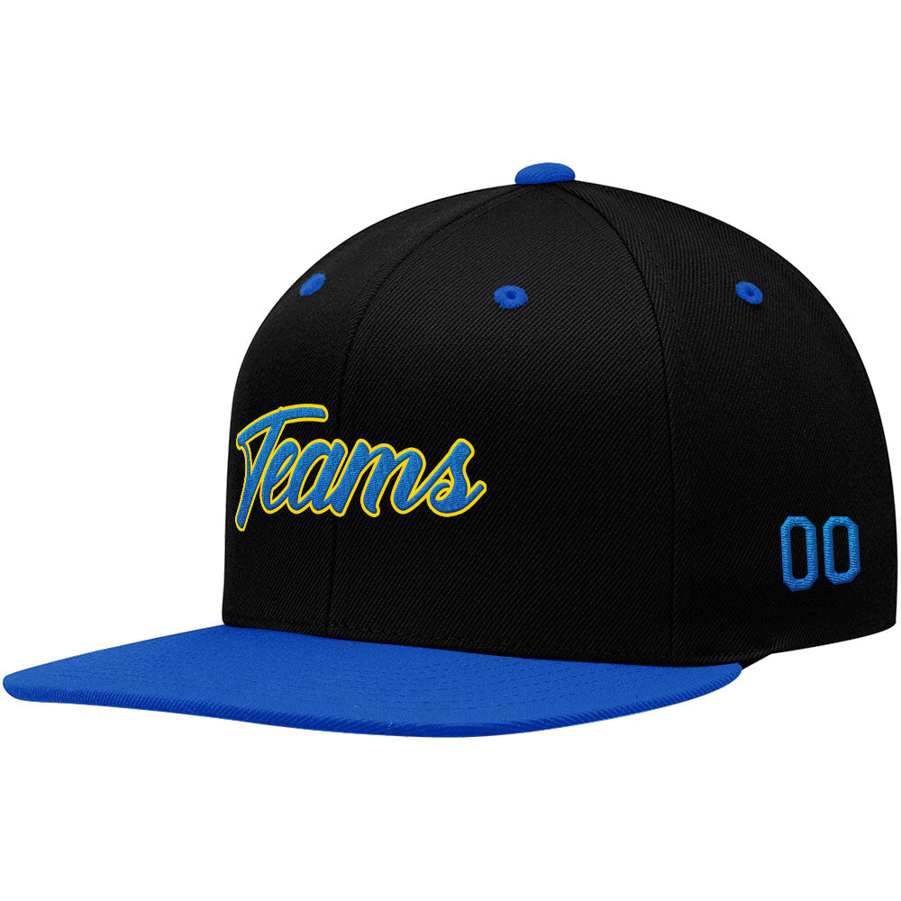 custom authentic hat black-royal-yellow