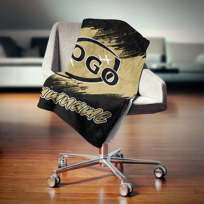 custom ultra-soft micro fleece blanket black-gold