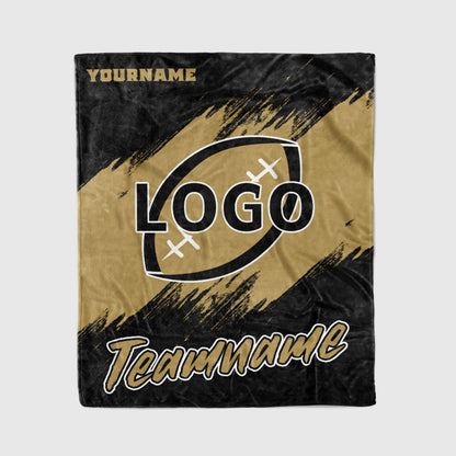 custom ultra-soft micro fleece blanket black-gold