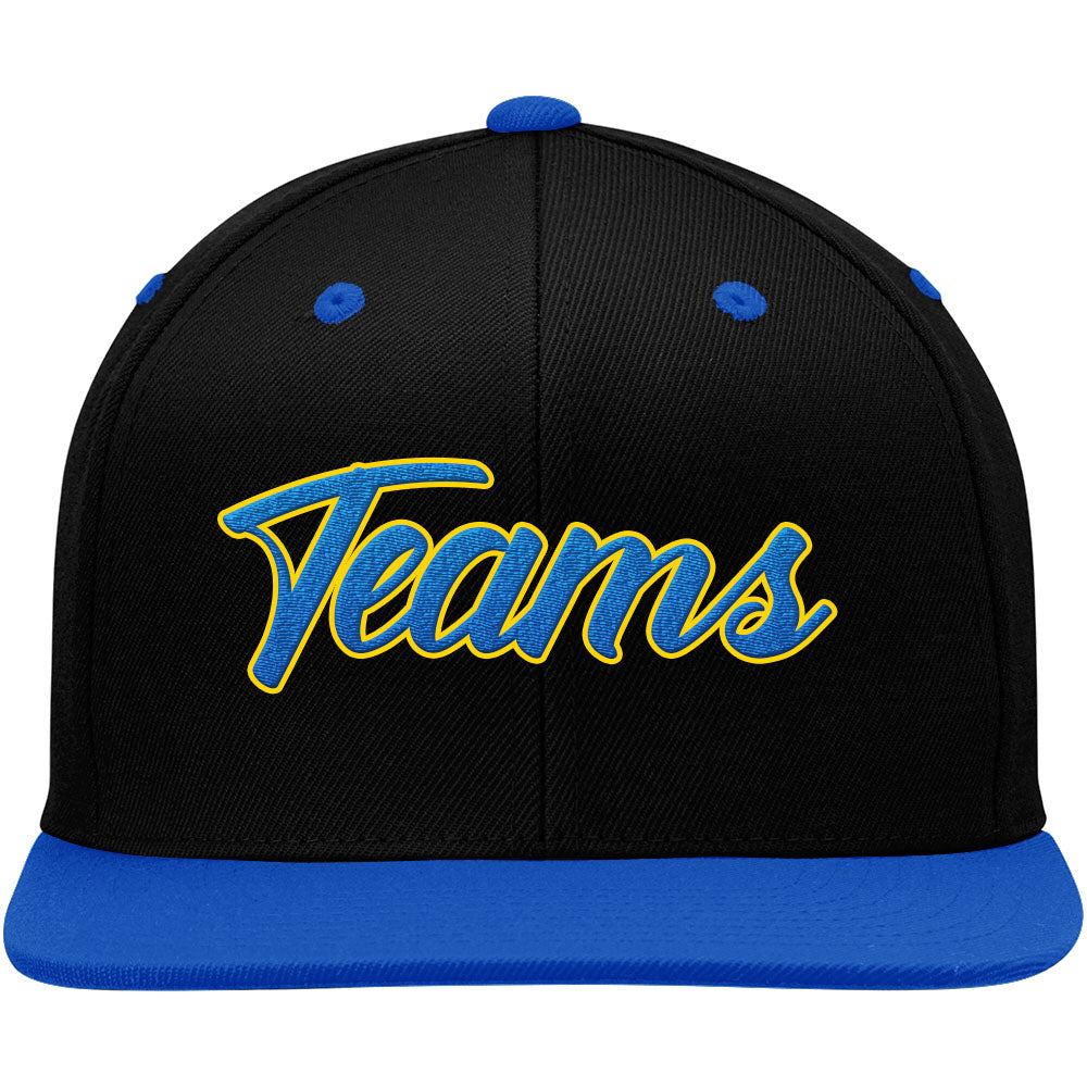 custom authentic hat black-royal-yellow