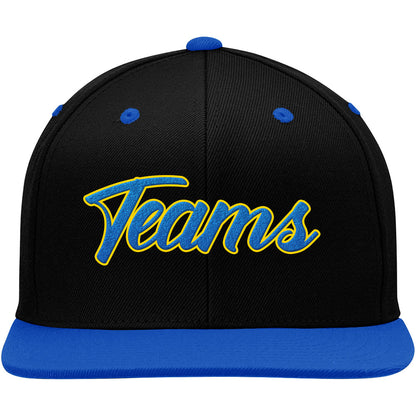 custom authentic hat black-royal-yellow