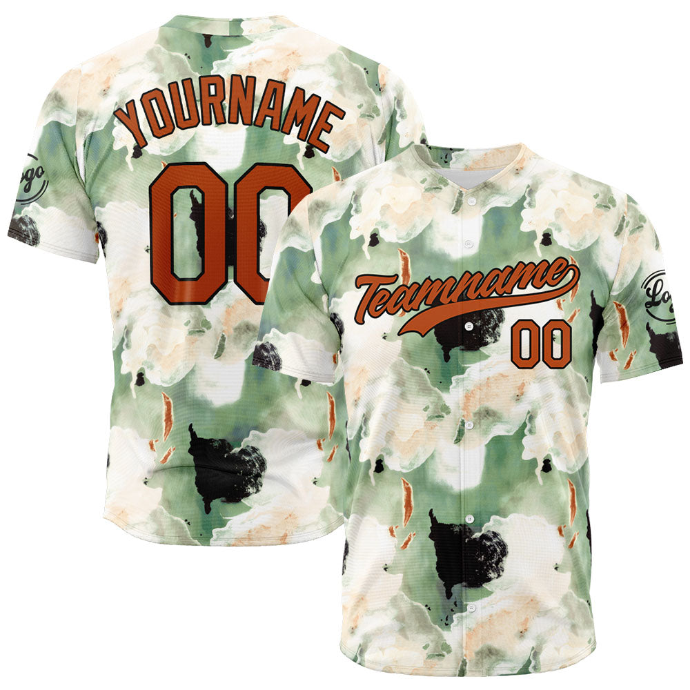 Custom Full Print Design Baseball Jersey Greyish green