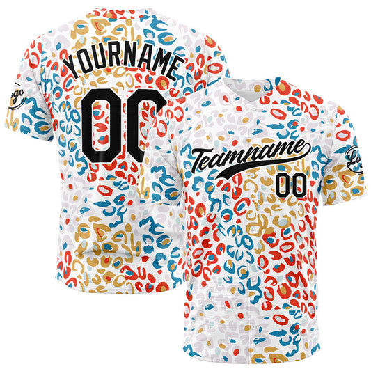 Custom Full Print Design Baseball Jersey Leopard print