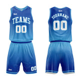 custom stripe gradient basketball suit for adults and kids  personalized jersey blue-light blue