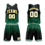custom stripe gradient basketball suit for adults and kids  personalized jersey black-green-yellow