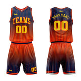 custom stripe gradient basketball suit for adults and kids  personalized jersey navy-red
