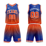 custom stripe gradient basketball suit for adults and kids  personalized jersey royal-orange