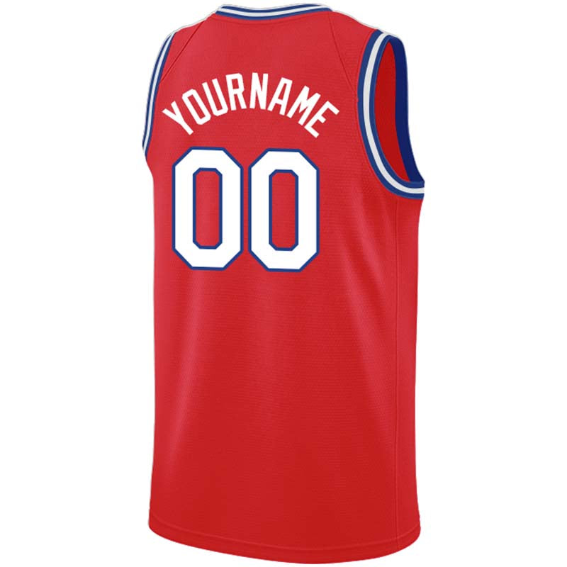 custom authentic  basketball jersey red-white-royal