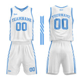 custom basketball suit for adults and kids  personalized jersey white