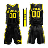 custom basketball suit for adults and kids  personalized jersey black-yellow