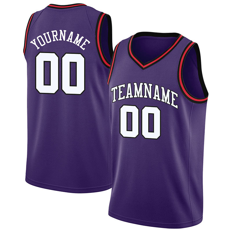 custom authentic  basketball jersey purple-white-black-red