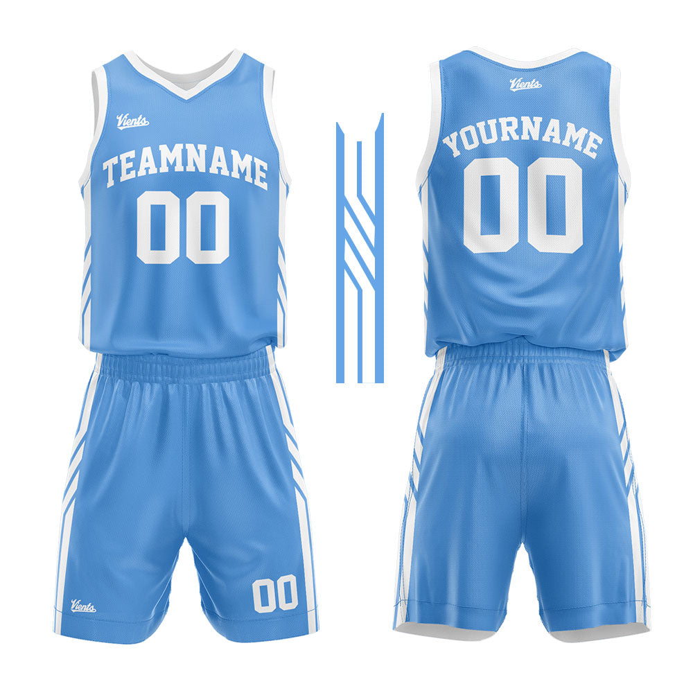 custom basketball suit for adults and kids  personalized jersey blue