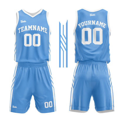 custom basketball suit for adults and kids  personalized jersey blue