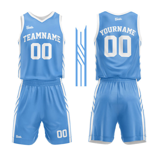 custom basketball suit for adults and kids  personalized jersey blue