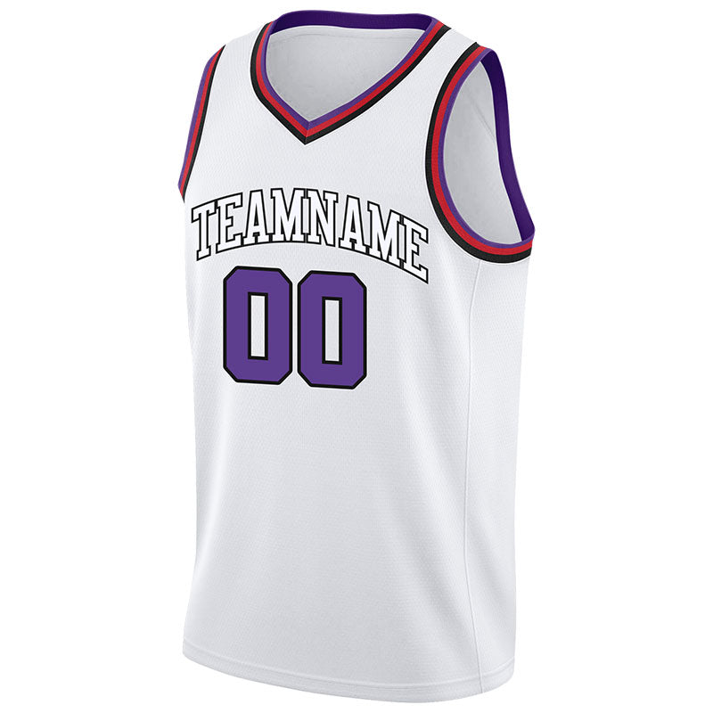 custom authentic  basketball jersey purple-white-black-red