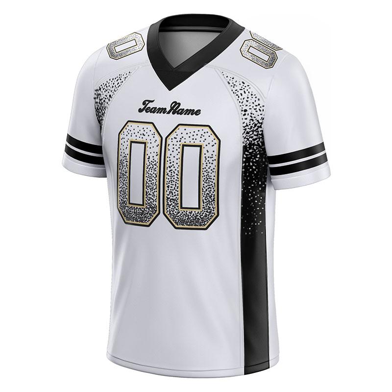 custom authentic drift fashion football jersey white-black mesh
