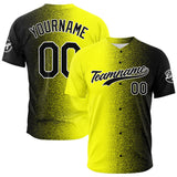 Custom Full Print Design Baseball Jersey Yellow-Black