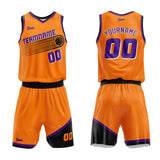 custom basketball suit kids adults personalized jersey orange