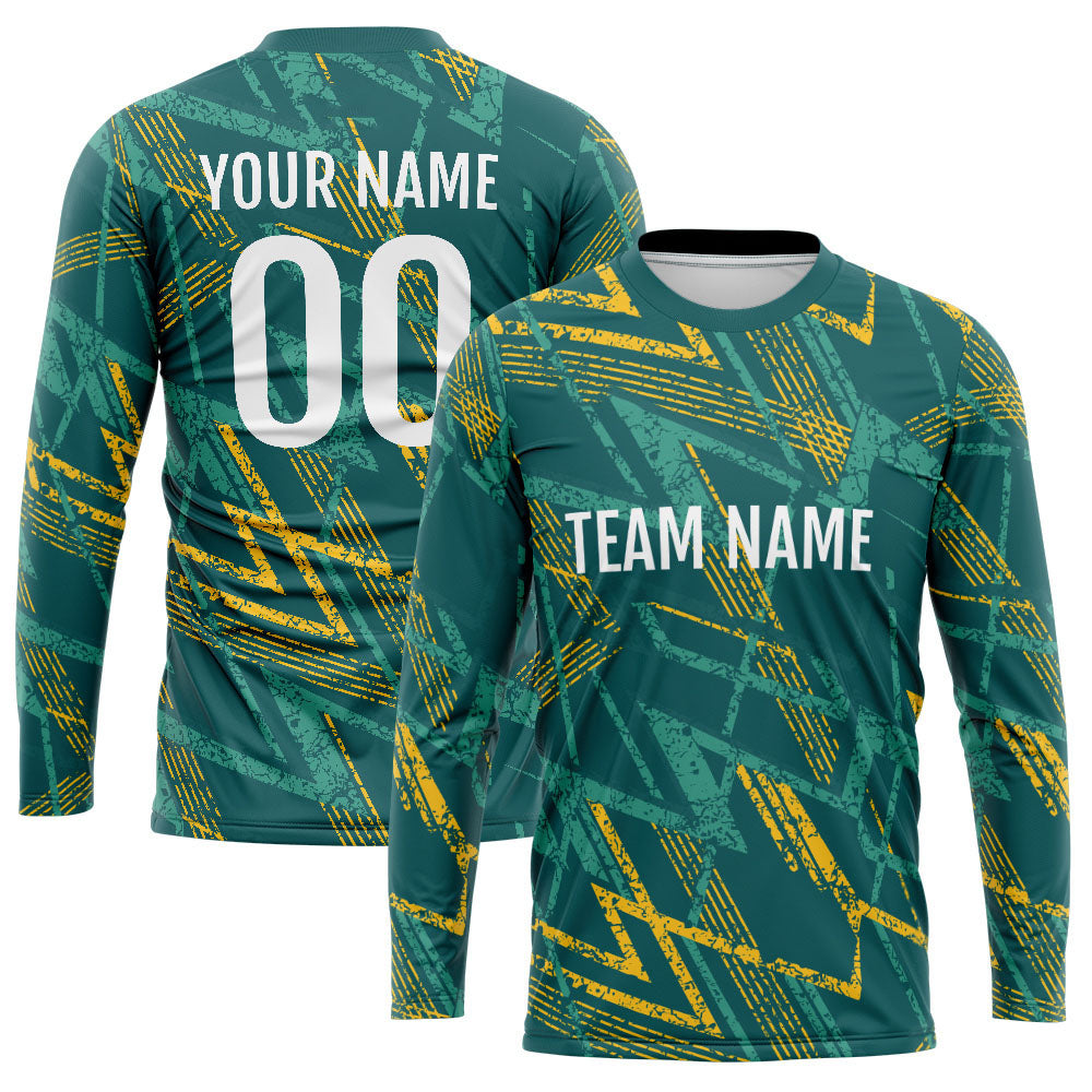 Custom Basketball Soccer Football Shooting Long T-Shirt for Adults and Kids Green