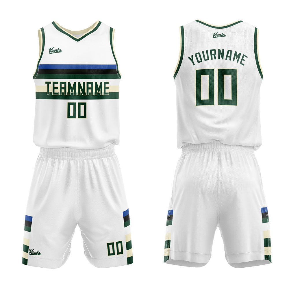 custom basketball suit kids adults personalized jersey white