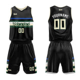 custom basketball suit kids adults personalized jersey black