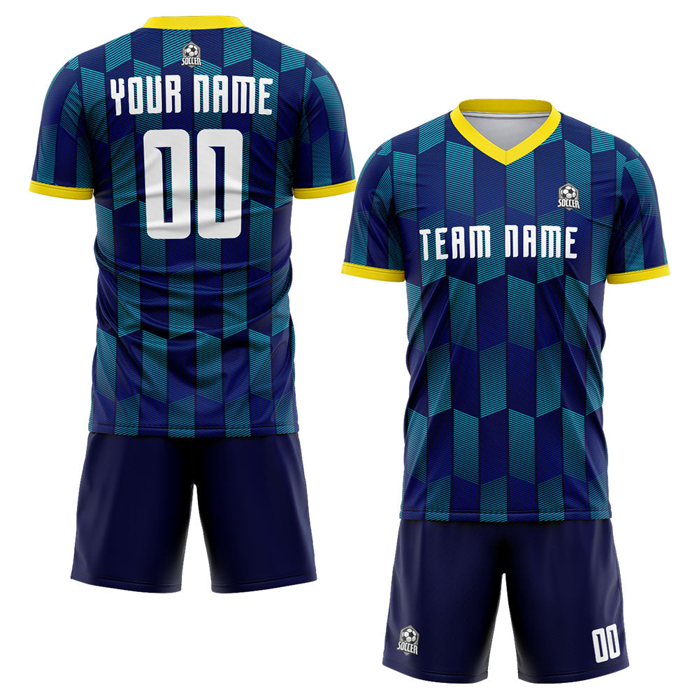 custom soccer set jersey kids adults personalized soccer royal-teal
