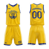 custom basketball suit kids adults personalized jersey yellow