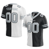 custom authentic split fashion football jersey gray-white-black mesh