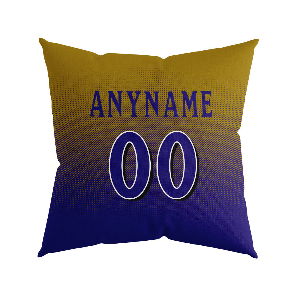 Custom Football Throw Pillow for Men Women Boy Gift Printed Your Personalized Name Number Purple&Black&Gold