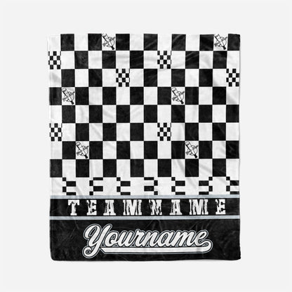 custom ultra-soft micro fleece blanket black-white