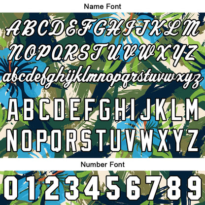 Custom Full Print Design Baseball Jersey green-blue-black