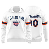 Custom Sweatshirt Hoodie For Men Women Girl Boy Print Your Logo Name Number White&Orange&Navy