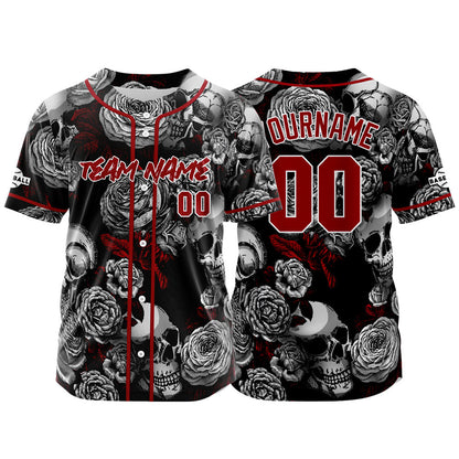 Custom Baseball Jersey Personalized Baseball Shirt for Men Women Kids Youth Teams Stitched and Print Grey&Red