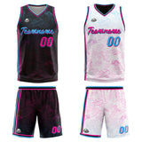 Custom Reversible Basketball Suit for Adults and Kids Personalized Jersey Black-White