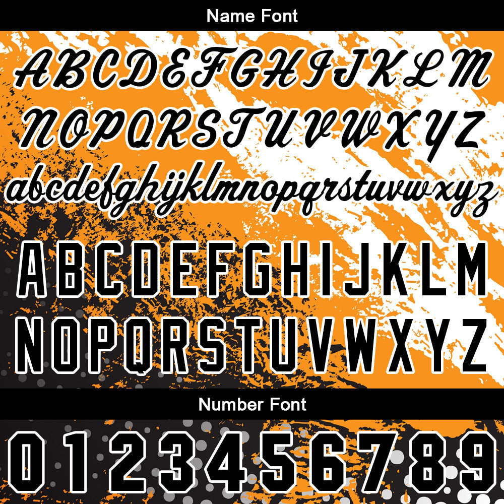 Custom Full Print Design Baseball Jersey orange-black-white