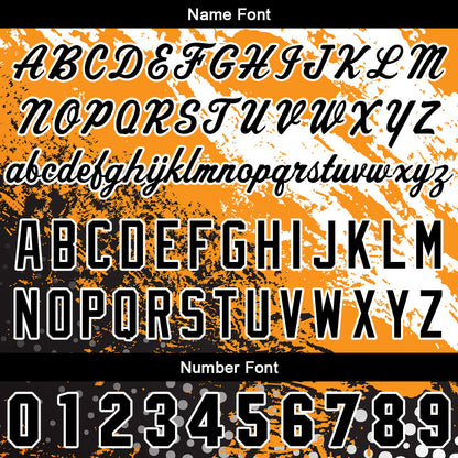 Custom Full Print Design Baseball Jersey orange-black-white