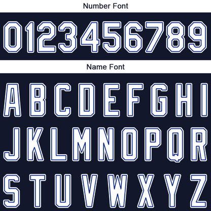 Custom Long Sleeve Windbreaker Jackets Uniform Printed Your Logo Name Number Navy-White-Royal