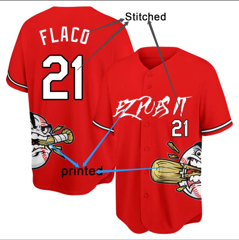custom authentic baseball jersey red-white-black mesh for three jersey