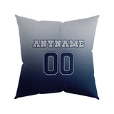 Custom Football Throw Pillow for Men Women Boy Gift Printed Your Personalized Name Number Navy&White&Blue