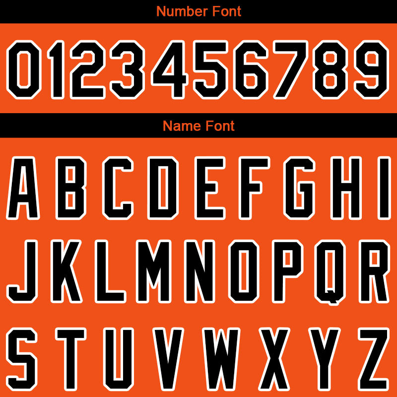 Custom Long Sleeve Windbreaker Jackets Uniform Printed Your Logo Name Number Orange-Black-White