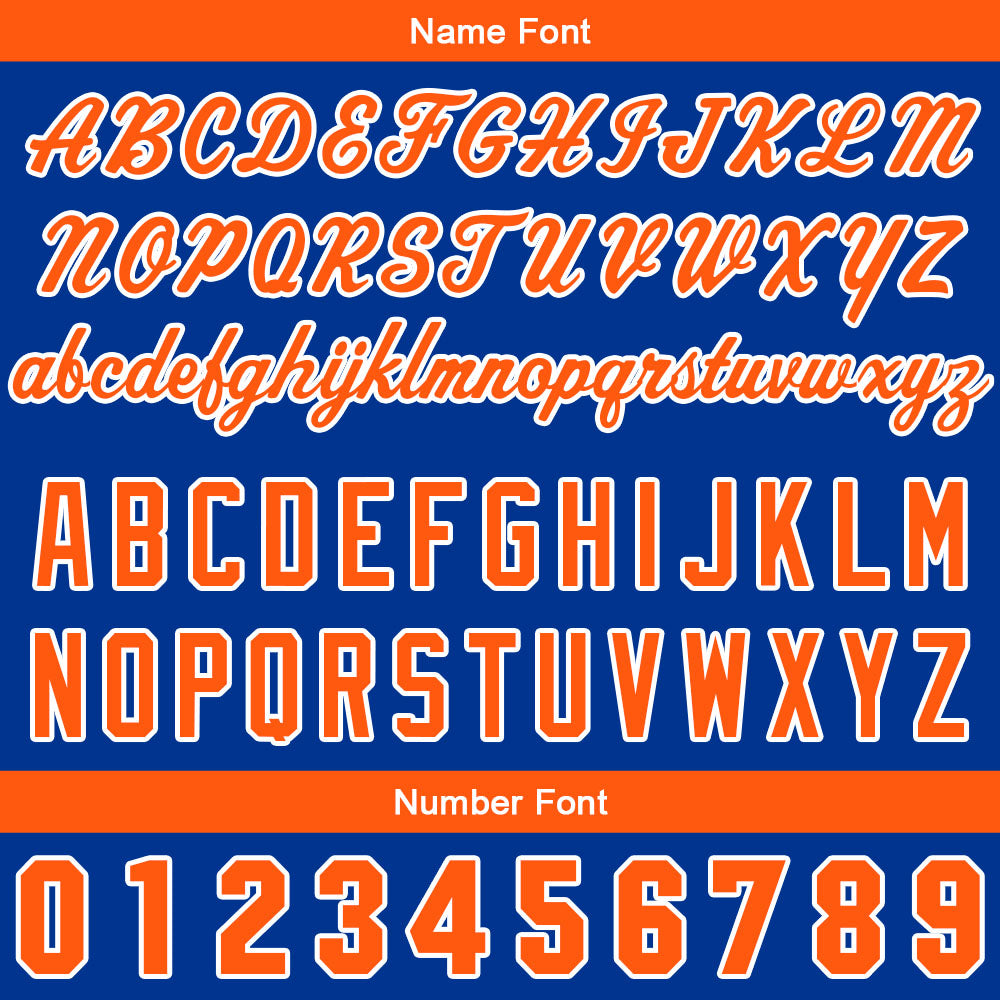 Custom Full Print Design Baseball Jersey orange-blue